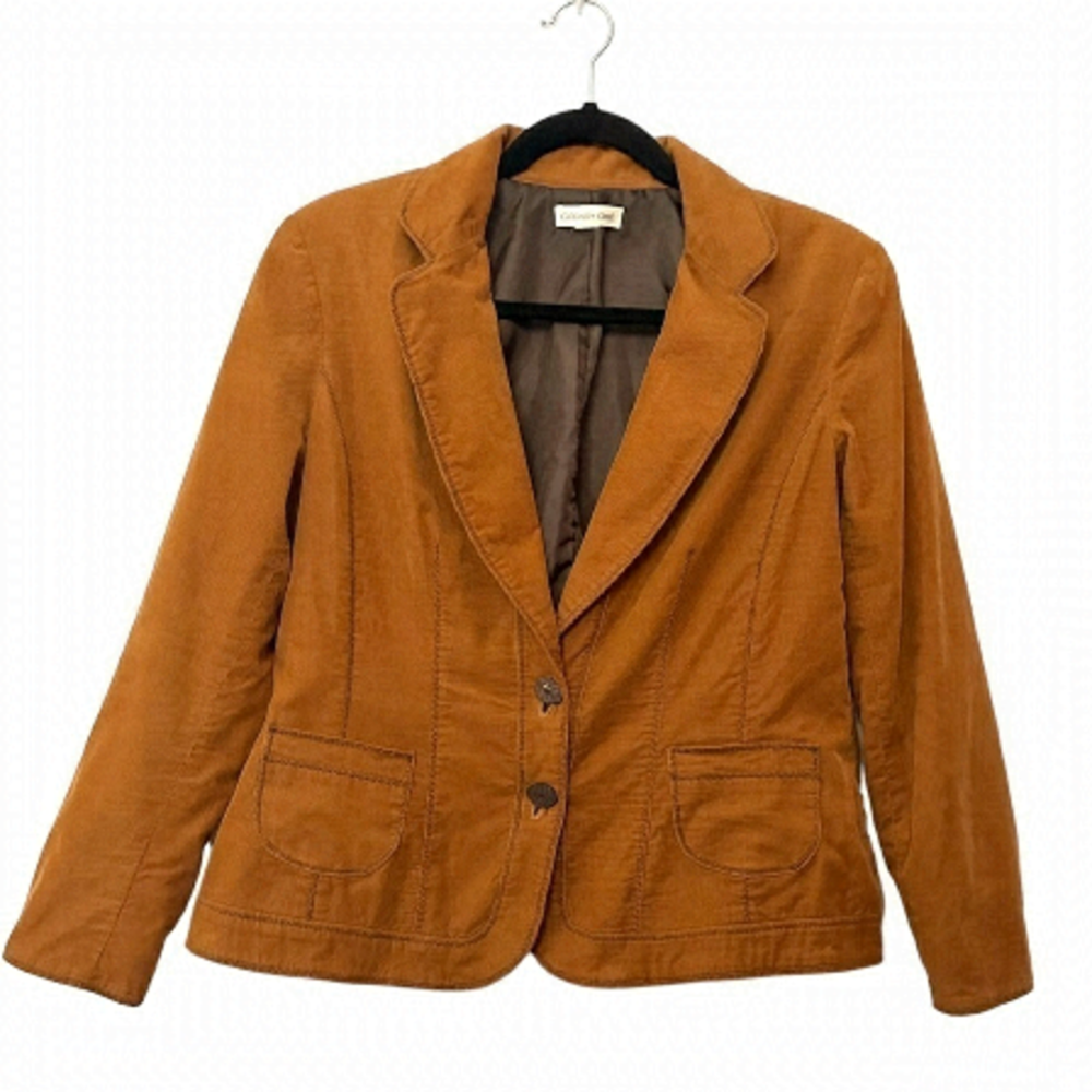 Coldwater Creek Blazer Tan Corduroy Western Vibes Neutral Brown Women’s Medium.